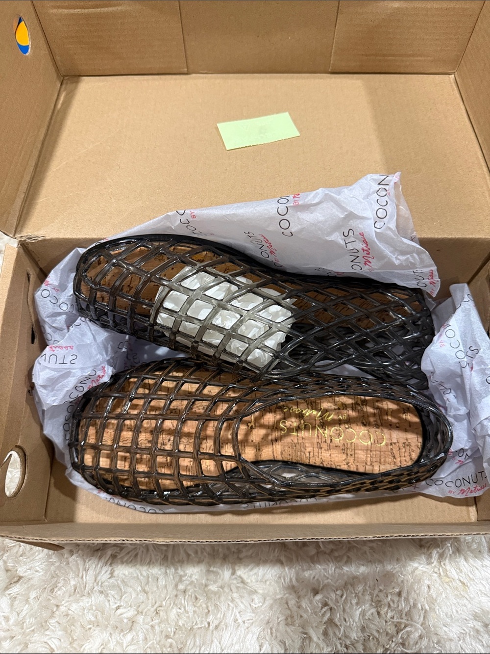 Coconuts by Matisse Black Woven Jelly Flats
